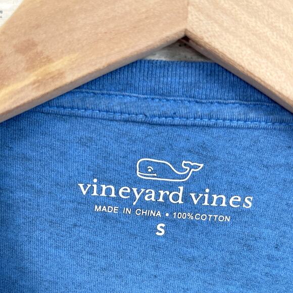 Vineyard Vines Long-Sleeve Overdyed Heathered T-Shirt Blue Cotton Mens Small - Picture 5 of 5